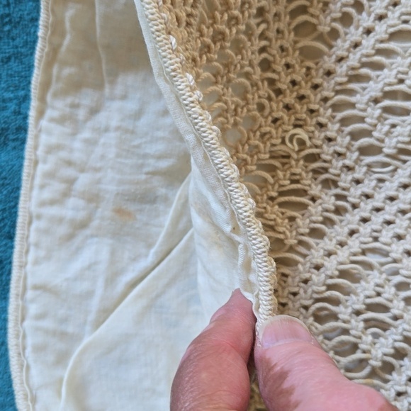 Beige Crochet Macrame Jute Shoulder Bag EUC 12" x 9-1/2" - Picture 12 of 13